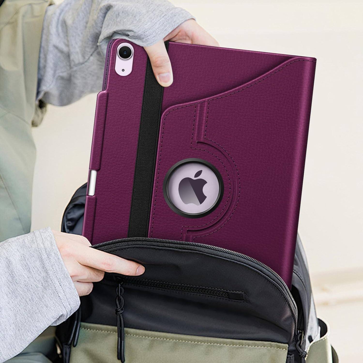 Alt View 5. Fintie - Rotating Case for iPad Air 13-inch M4/M3/M2 (2026/2025/2024) | 360° Swivel Stand Shockproof Protective Cover - Purple.