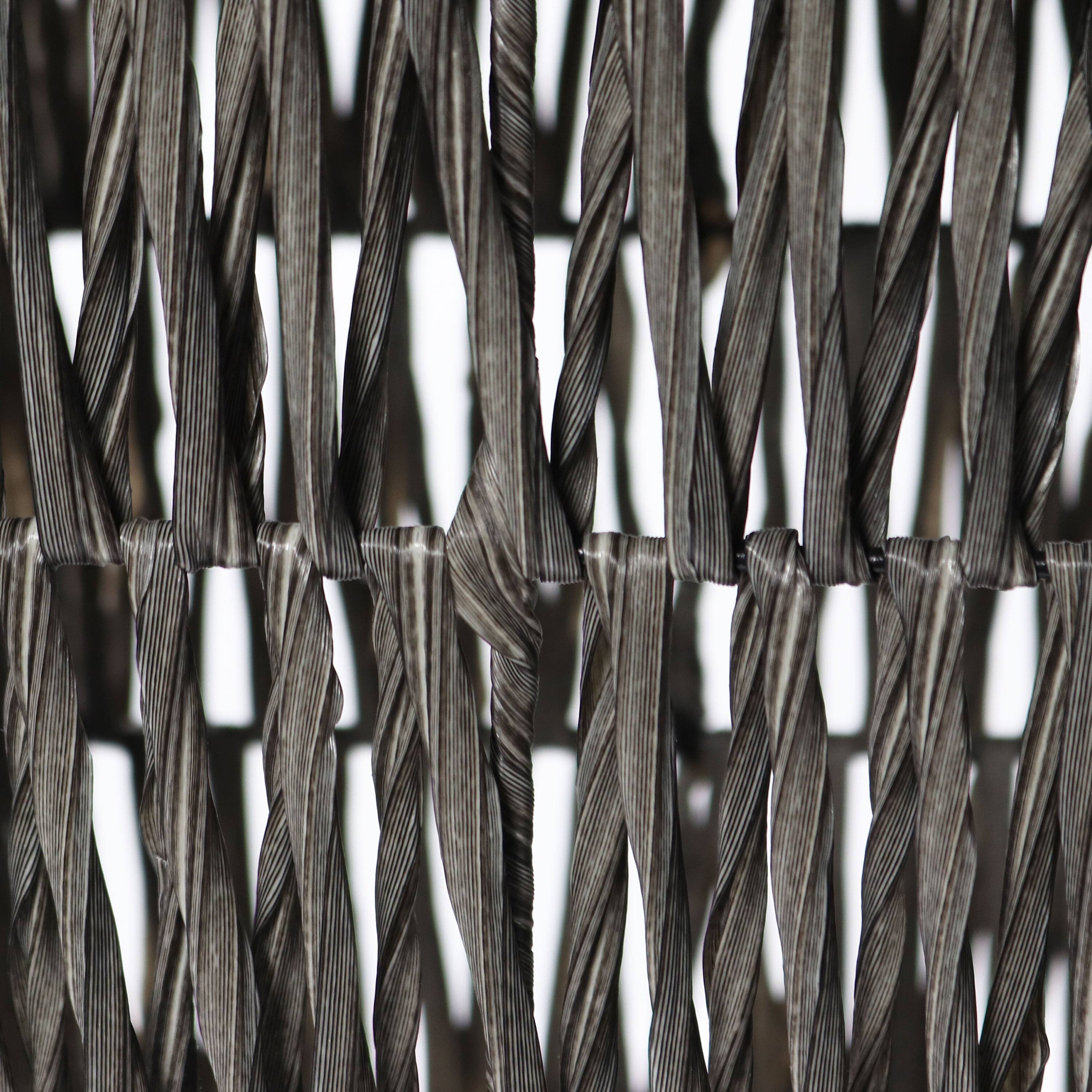 Alt View 4. Sunnydaze - 11 in Hyacinth Poly-Wicker Planter - Set of 2 - Fog.