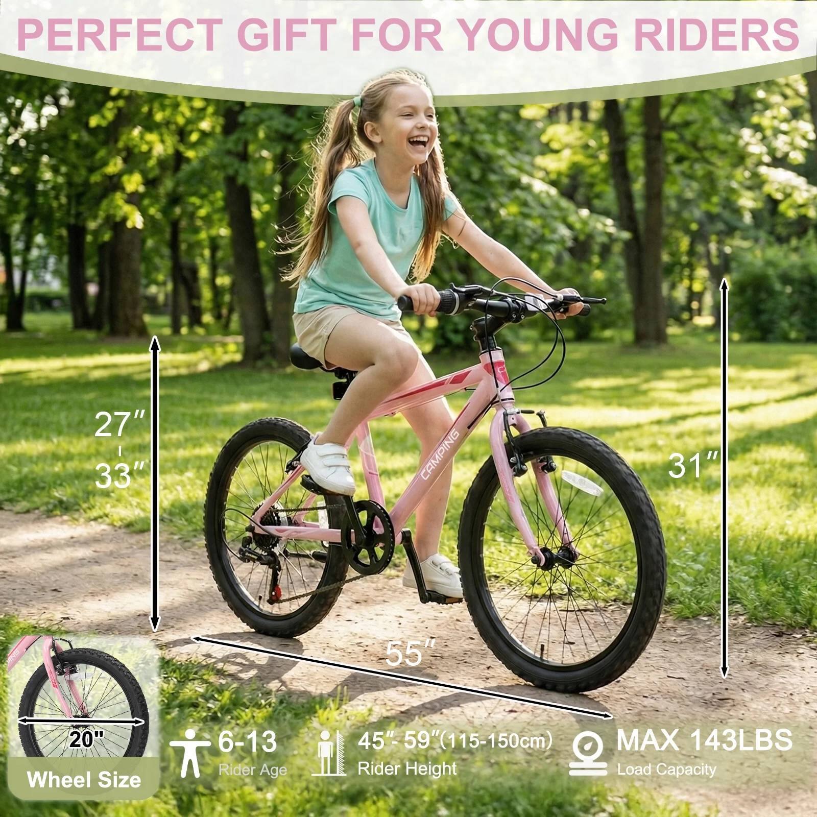 PERFECT GIFT FOR YOUNG RIDERS

27" | 33" | 31" | 20" Wheel Size

6-13 Rider Age

45" - 59" (115-150cm) Rider Height

MAX 143LBS Load Capacity