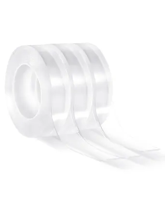 Front. VEVOR - Double Sided Tape Heavy Duty, 16 ft Nano Mounting Tape( 3 Pack), Strong Adhesive & Reusable - Transparent.