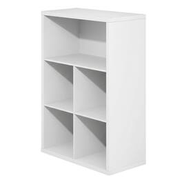 FurniFact - Wooden bookcase with modern design and sturdy construction - White