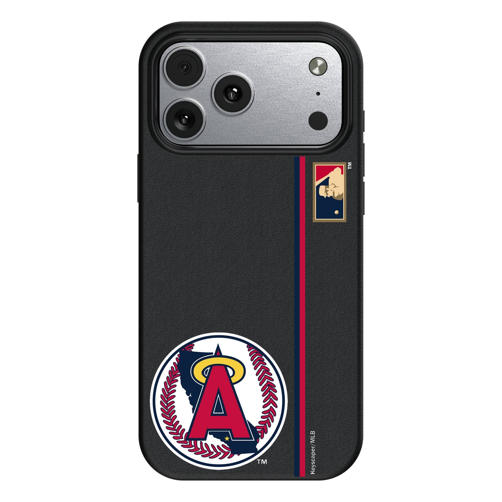 Front. Keyscaper - California Angels Cooperstown Collection iPhone Magnetic Bump Case - 16 Plus - Black.