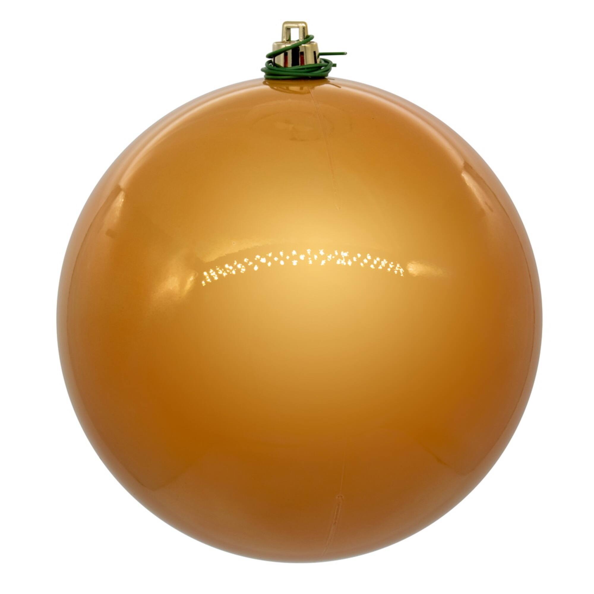 Front. Vickerman - Vickerman 10" Copper-Gold Pearl UV Drilled Ball Ornament 1 per Bag - Copper.