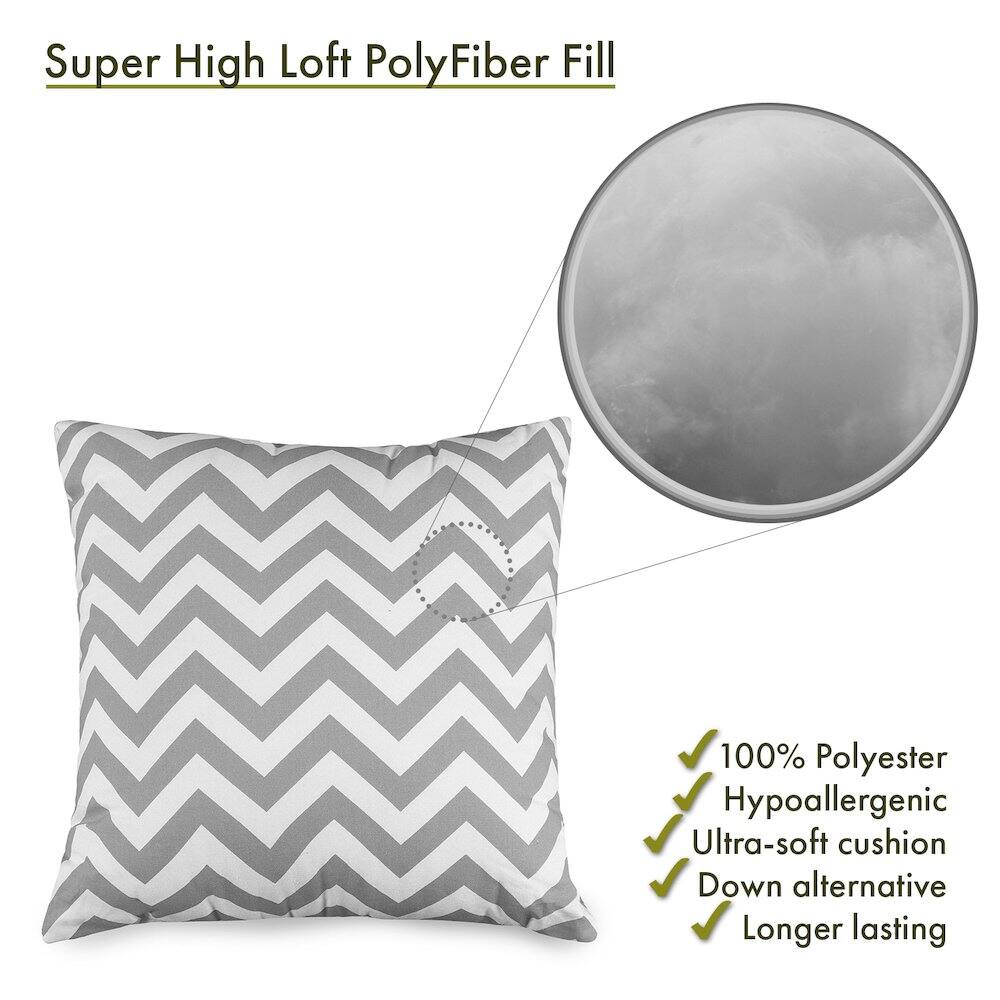 Super High Loft PolyFiber Fill

- 100% Polyester
- Hypoallergenic
- Ultra-soft cushion
- Down alternative
- Longer lasting