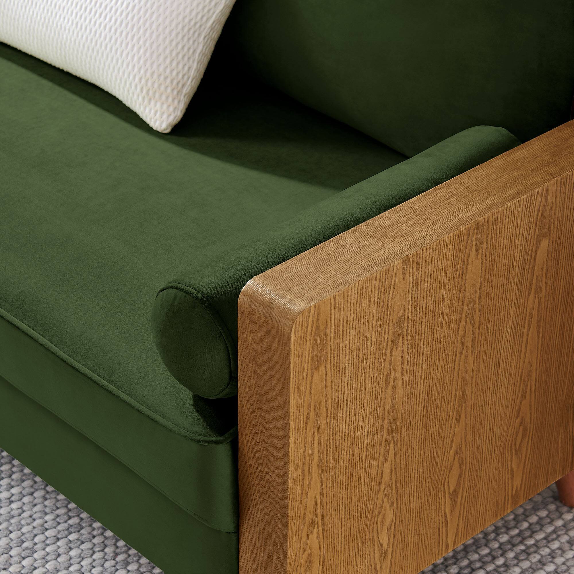 Alt View 1. Modway - Kellan Loveseat - Walnut Moss Green.