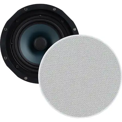 Front. Dayton Audio - Contractor Series CC65W 6.5" 50W RMS 2-Way In-Ceiling Speaker Pair, 8 Ohms - White.