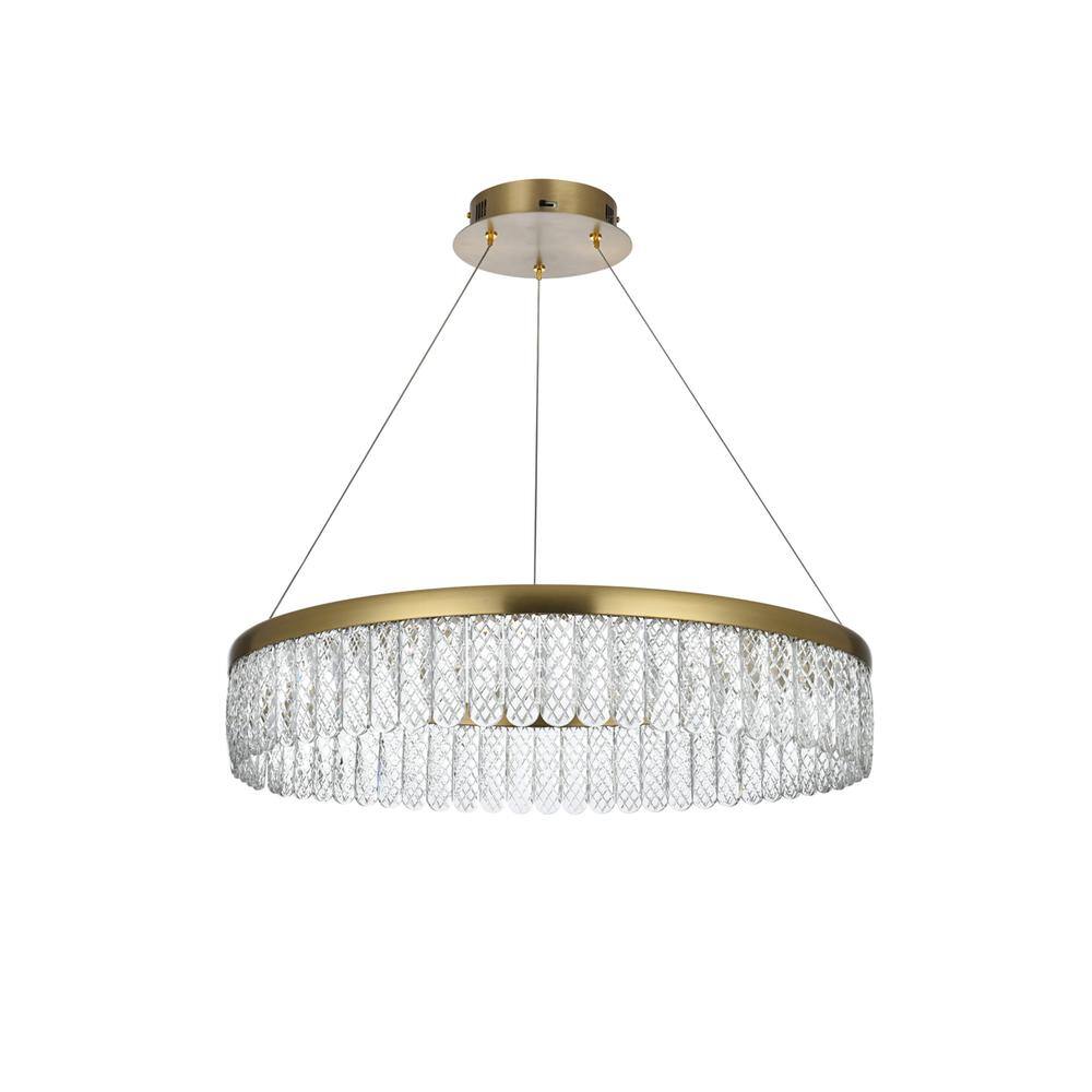 Angle. Elegant Lighting - Rune 24 inch Adjustable LED chandelier in Satin Gold - Satin Gold.