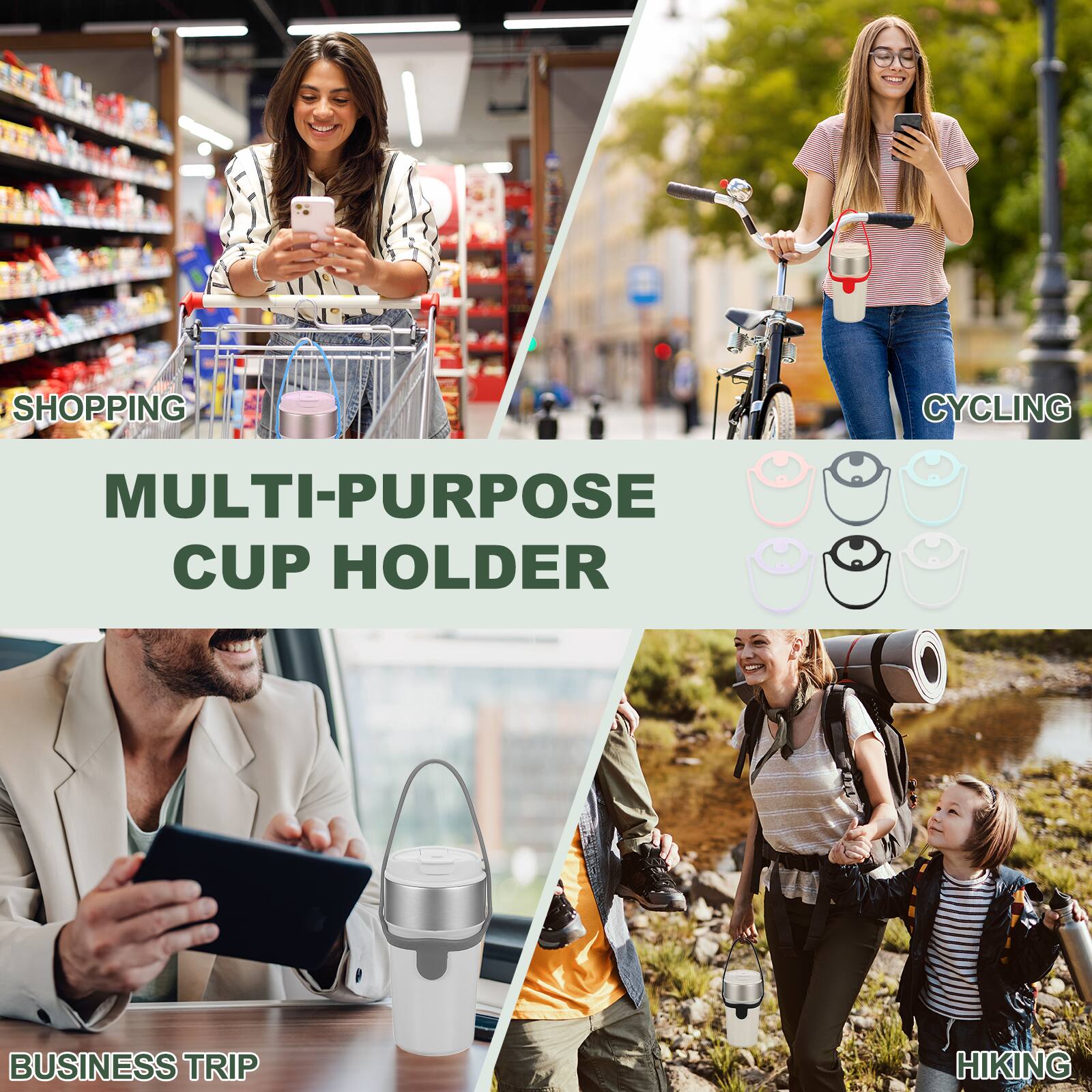 SHOPPING CYCLING MULTI-PURPOSE CUP HOLDER BUSINESS TRIP HIKING