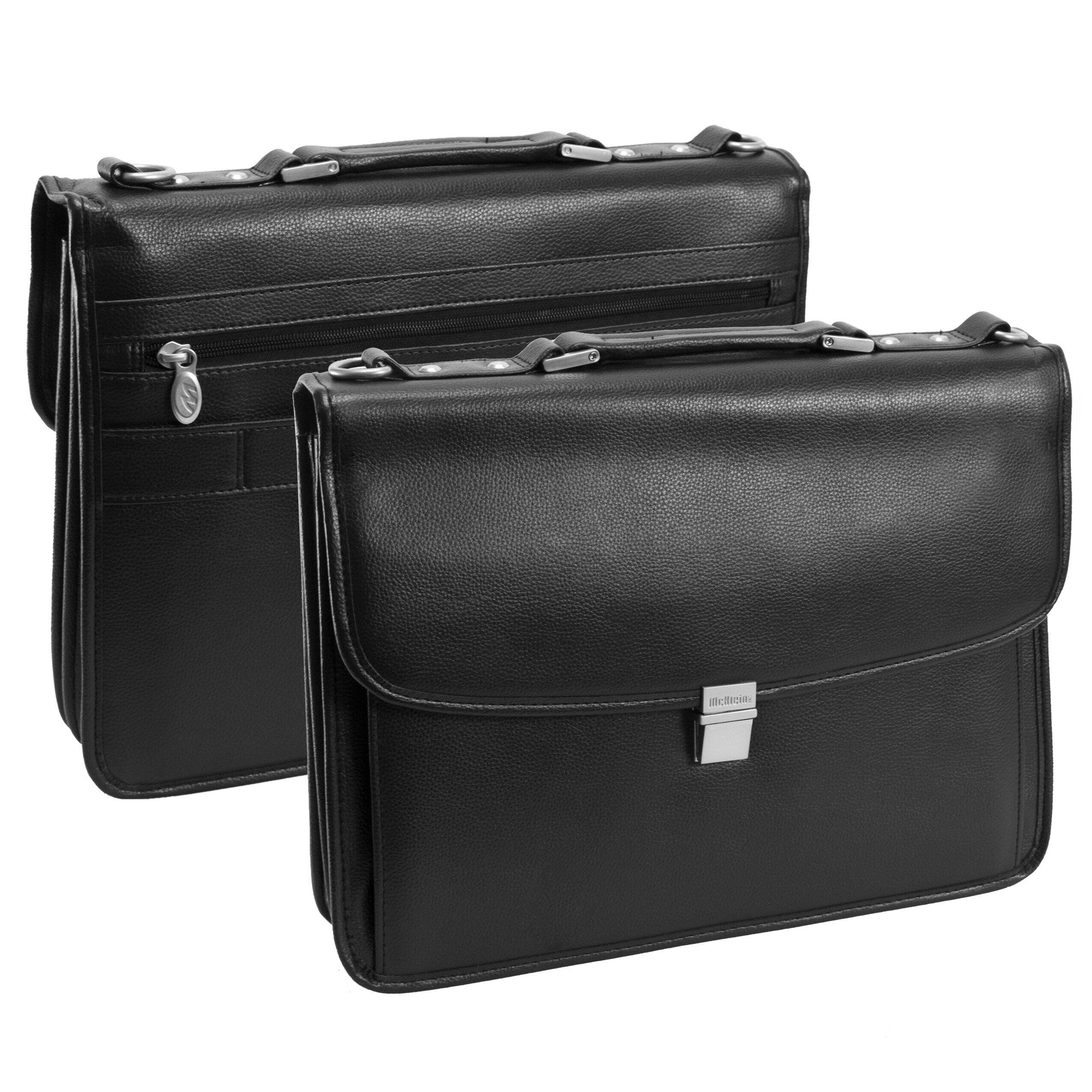 Alt View 6. McKleinUSA - 17-inch Laptop Leather Detachable Wheeled Overnight Case Removable Briefcase Chicago - Black.