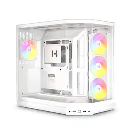 HYTE - Y50 RGB - Essential Aesthetic Gaming PC Case - 4 Included ARGB Fans (1x 120mm + 1x 360mm Reverse) - White