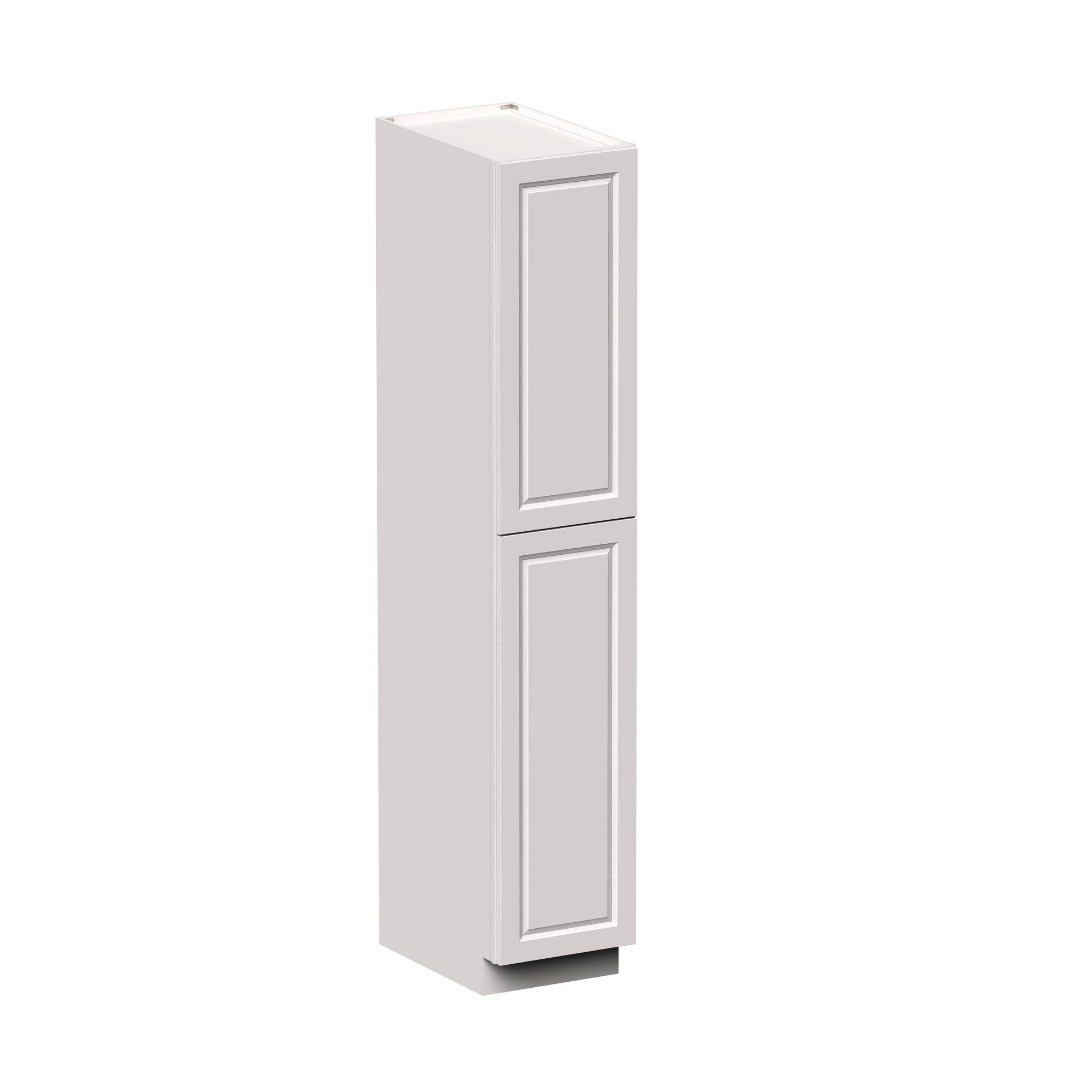 Angle. Boyel Living - 18-in W x 96-in H x 27-in D Shaker RTA Kitchen Pantry Cabinet with Soft-Close Doors - Glacier White.