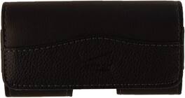 Verizon - Universal Leather Pouch with Belt Clip fits Most Phones Up to 3.5" | Color: - Black