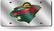 Front. Rico Industries - Minnesota Wild Hockey NHL Logo Silver Mirror Look LASER License Plate - Multi.