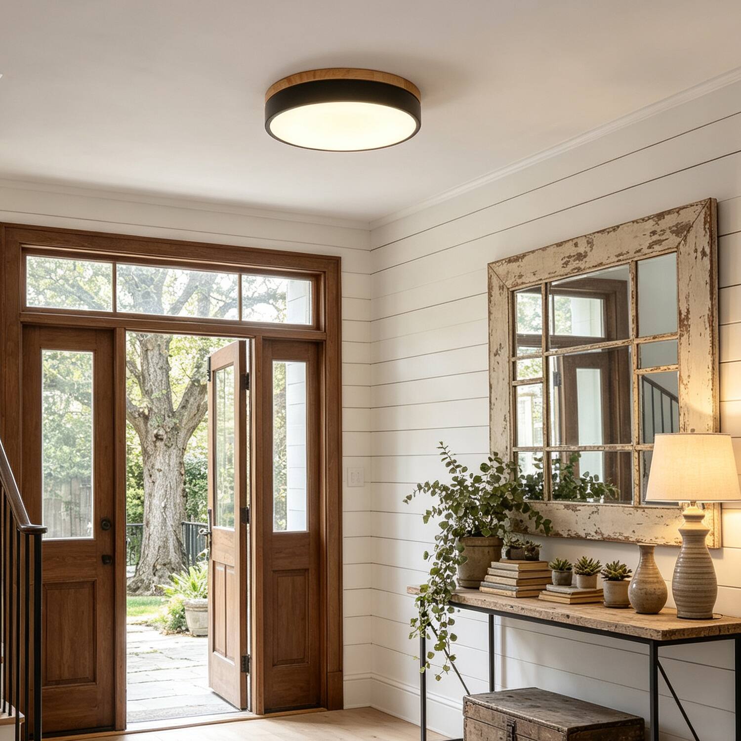 Umeiluce 11.8 Inch Modern Round LED Flush Mount Ceiling Light Iron and ...