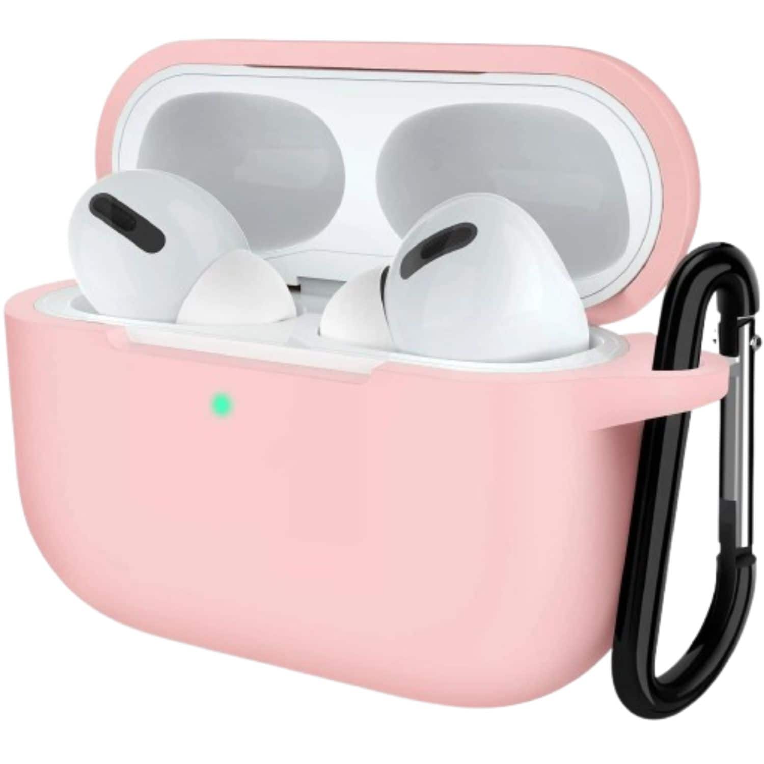 Front. Home Collection - Light Pink Shockproof Silicone Protective Case with Keychain for Apple AirPods 3rd - Light Pink.
