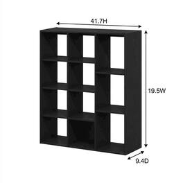 FurniFact - 7-Cube Reversible Storage Shelf With Open Design For Organized Living - Blackwood
