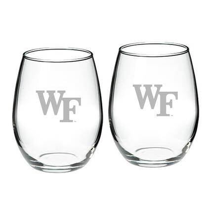 Front. Jardine - Wake Forest Demon Deacons 2-Piece 21oz. Stemless Wine Glass Set - Multicolor.