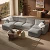 Front. ModernMate - 4-Seat Chenille Cloud Modular Sectional, Down-Blend Cushions, Tool-Free Assembly, Machine-Washable Covers - Gray-U-Shaped.
