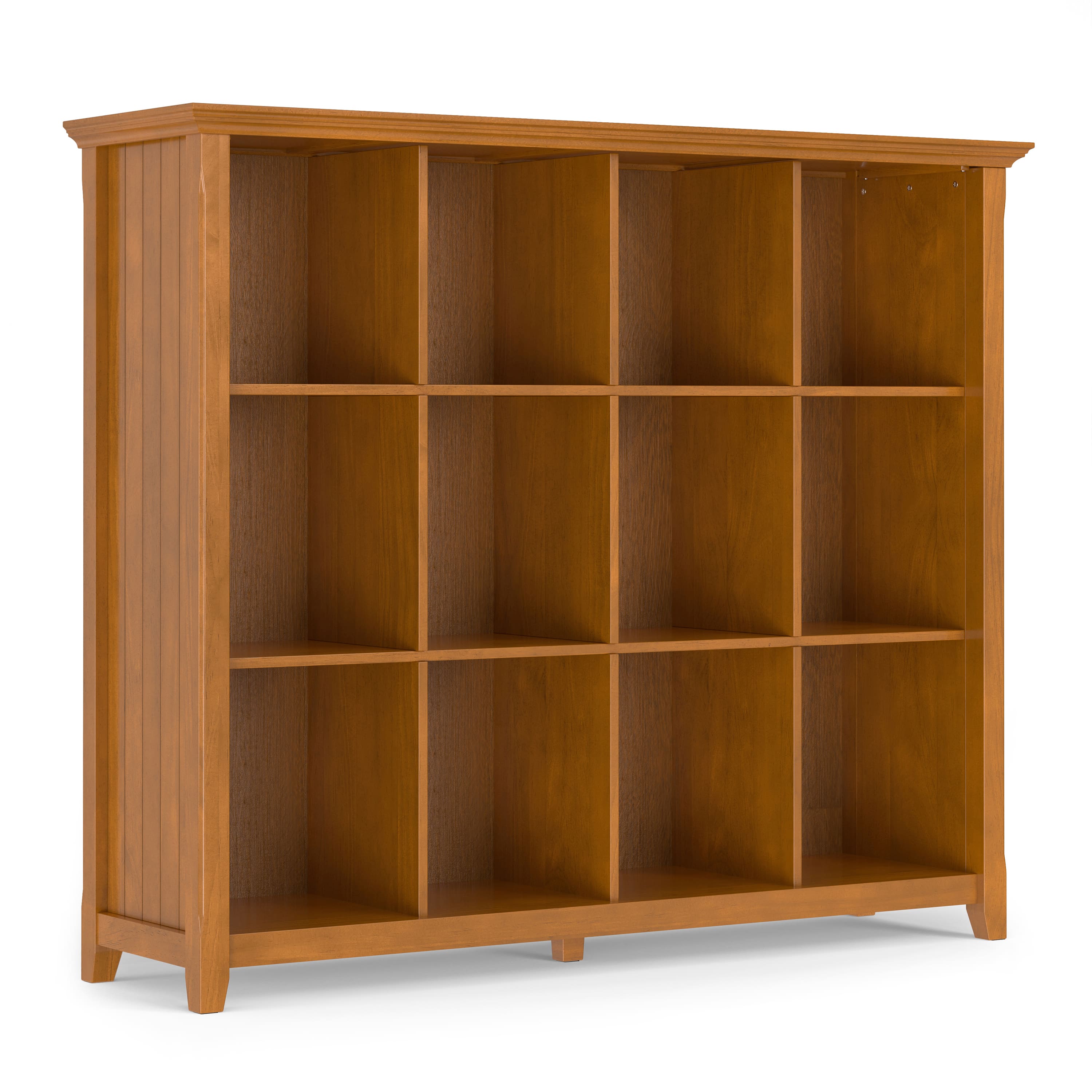 Simpli Home - Acadian SOLID WOOD 48 inch x 57 inch Transitional 12 Cube Storage - Light Golden Brown