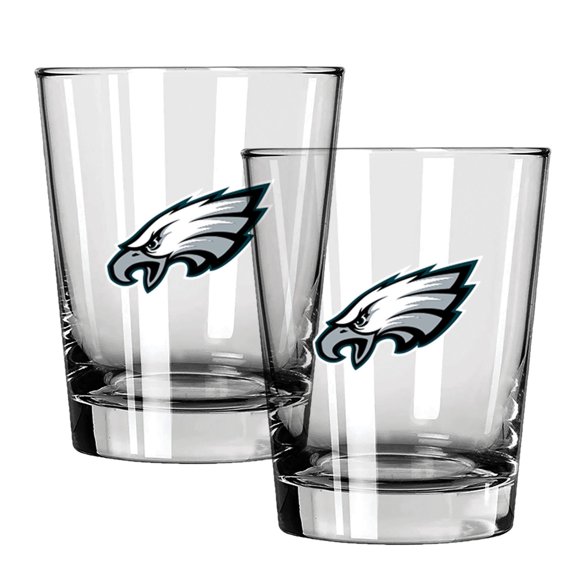 Front. The Memory Company - Philadelphia Eagles 15oz. Two-Pack Rocks Glass Gift Set - Multicolor.