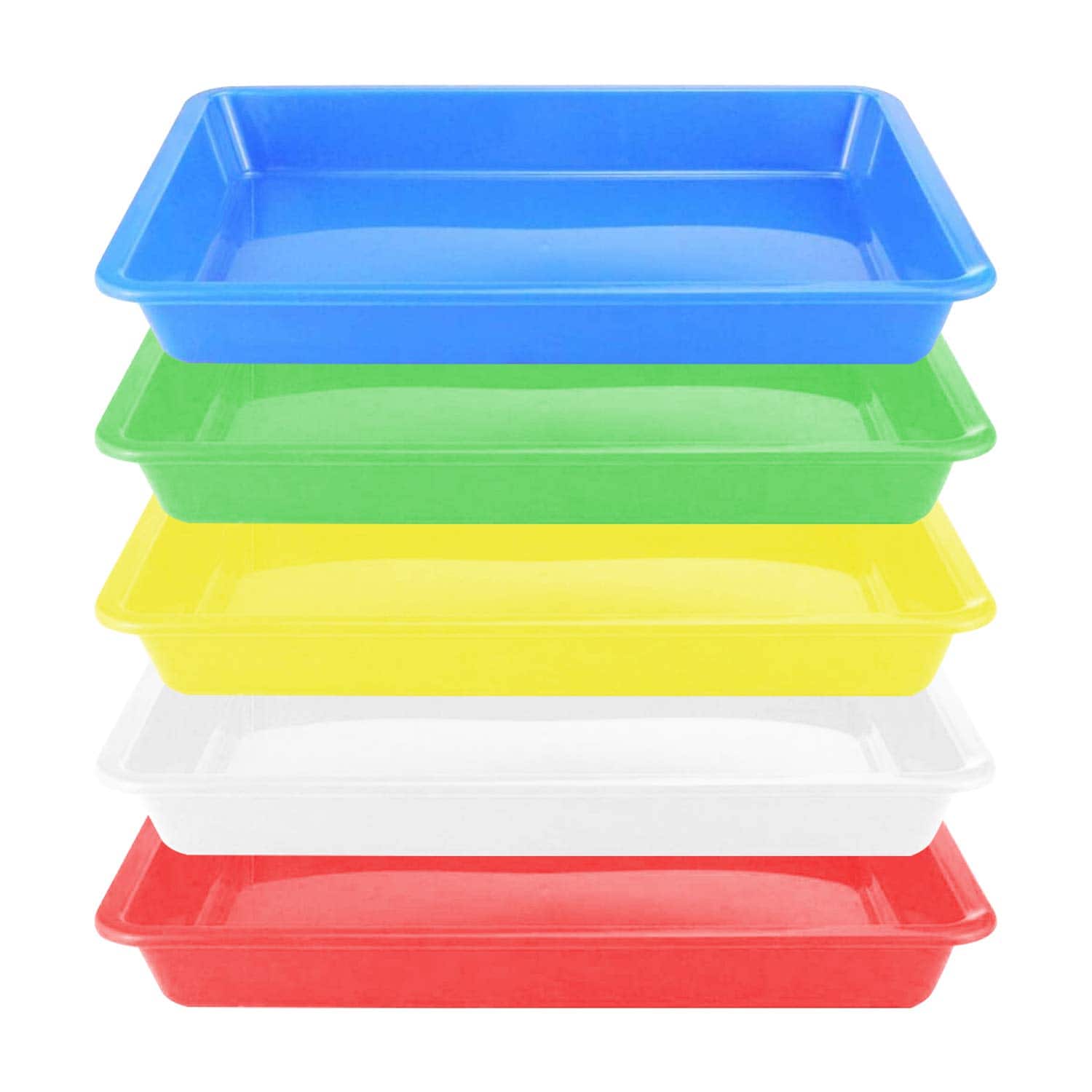Paradigms Interiors - Plastic Art Trays - Stackable Activity & Craft Organizer Serving Tray For Diy Projects Painting Beads (11 X - 9.6 x 7.08 x 0.94 inch