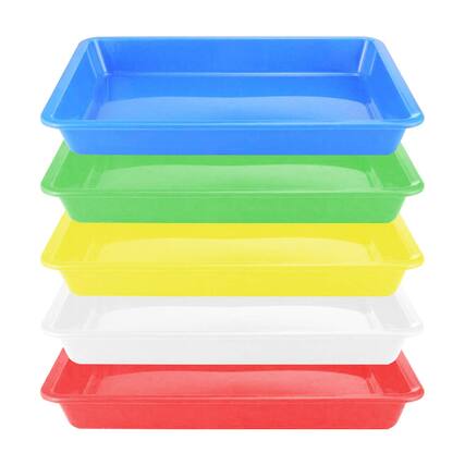 Front. Dapper Styles - Plastic Art Trays - Stackable Activity Craft Organizer Serving Tray For Diy Projects Painting Beads 3 1 - 9.6 x 7.08 x 0.94 inch.