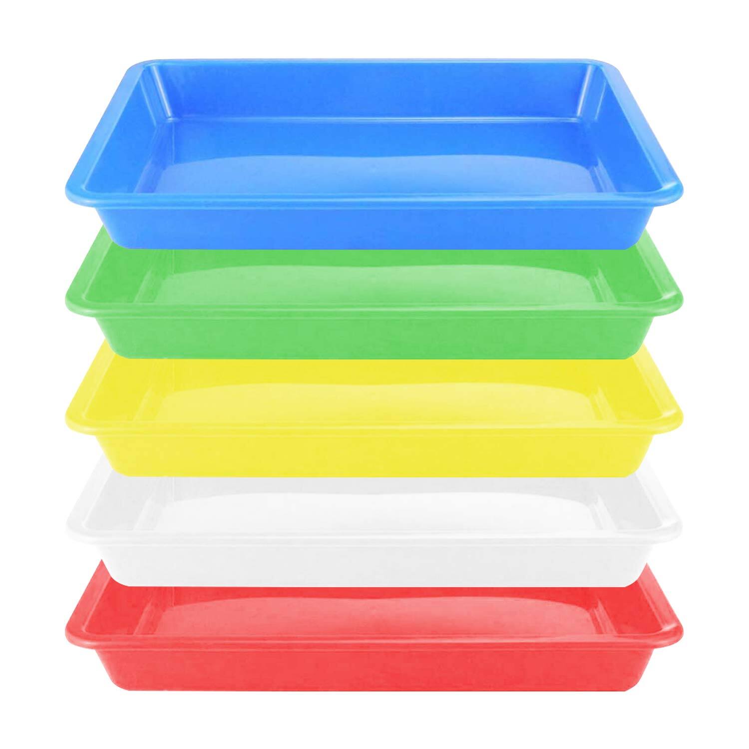 Front. Dapper Styles - Plastic Art Trays - Stackable Activity  Craft Organizer Serving Tray For Diy Projects Painting Beads 3 1 - 9.6 x 7.08 x 0.94 inch.