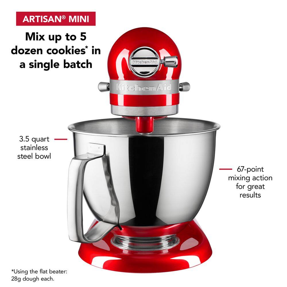 ARTISAN® MINI

Mix up to 5 dozen cookies* in a single batch

3.5 quart stainless steel bowl

67-point mixing action for great results

*Using the flat beater: 28g dough each.