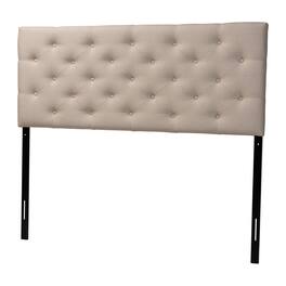 Baxton Studio - Viviana Modern and Contemporary Fabric Upholstered Button-tufted Queen Size Headboard - Light Beige