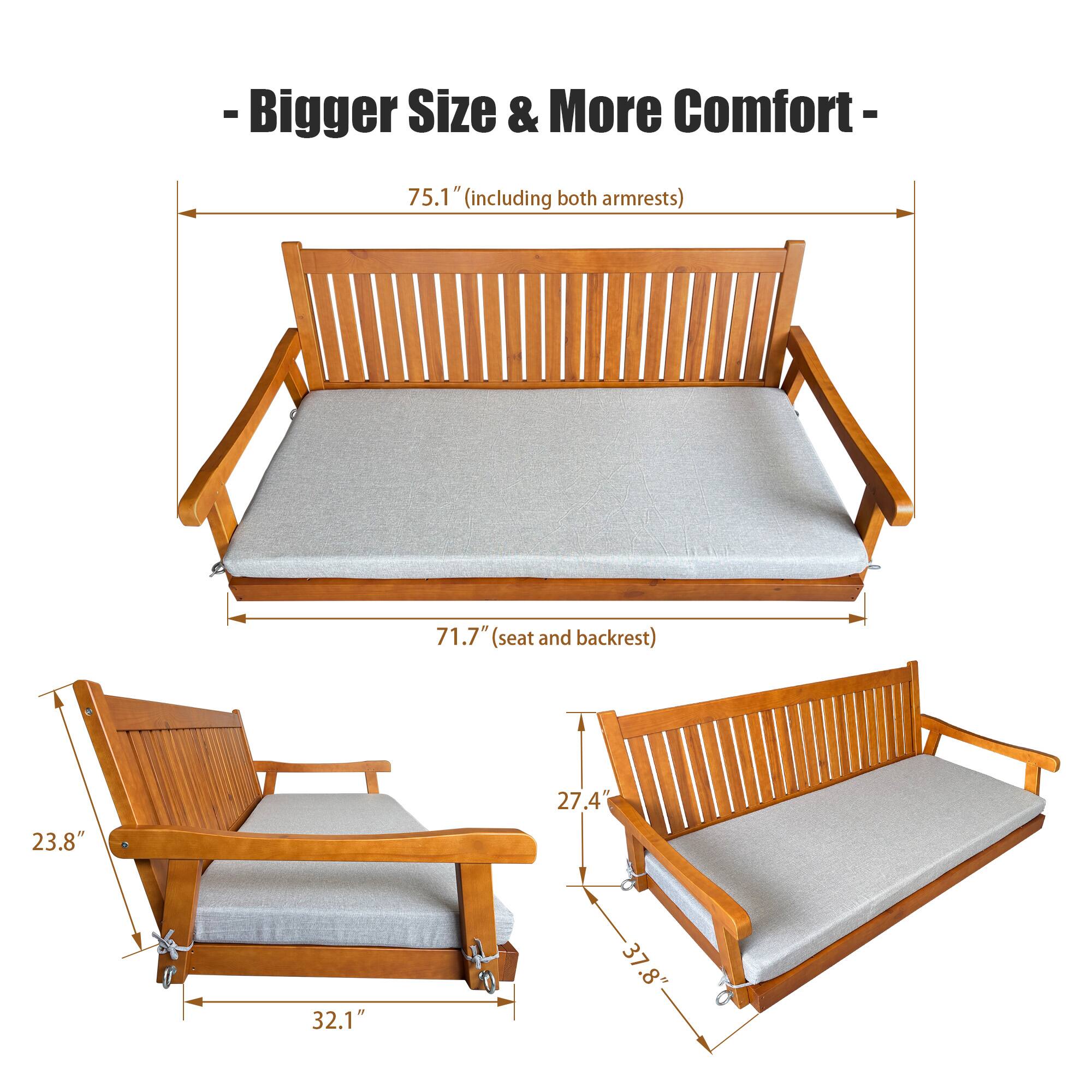 - Bigger Size & More Comfort -

75.1" (including both armrests)

71.7" (seat and backrest)

23.8"

27.4"

32.1"

37.8"