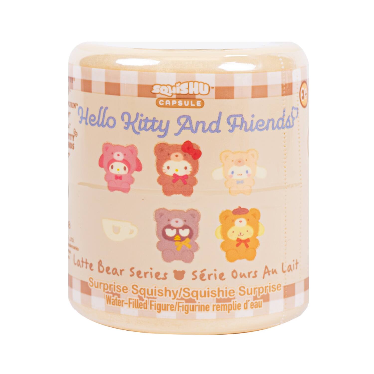 Capsule Sanrio Hello Kitty and Friends Surprise Blind Toy Squishy Collectible Figurine SquiSHU Series 7 Latte Bear - 1 P