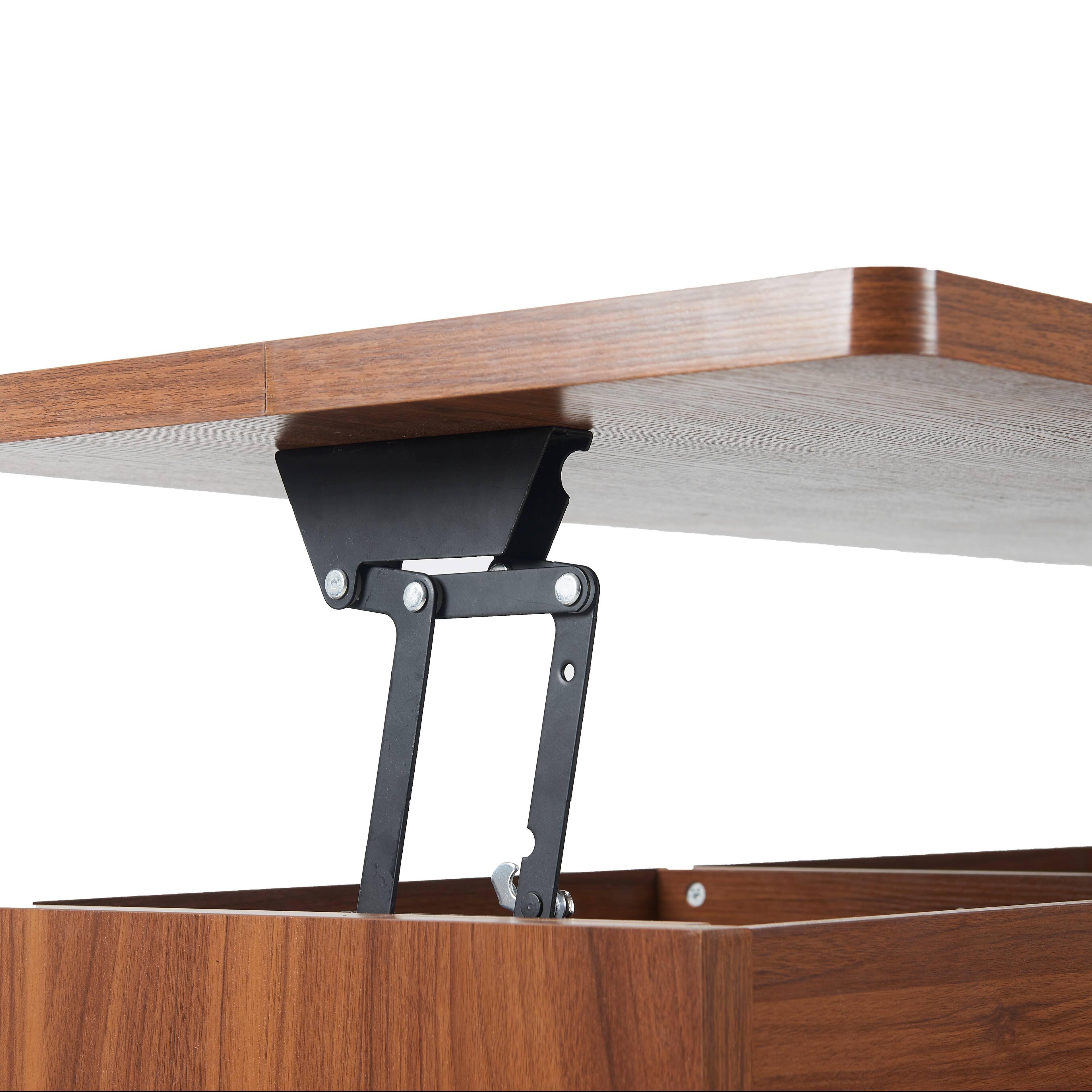 Alt View 6. GOODSILO - 55.1"" L-Shaped Executive Desk with Height Adjustment, Storage Drawers & Cabinet - Walnut.