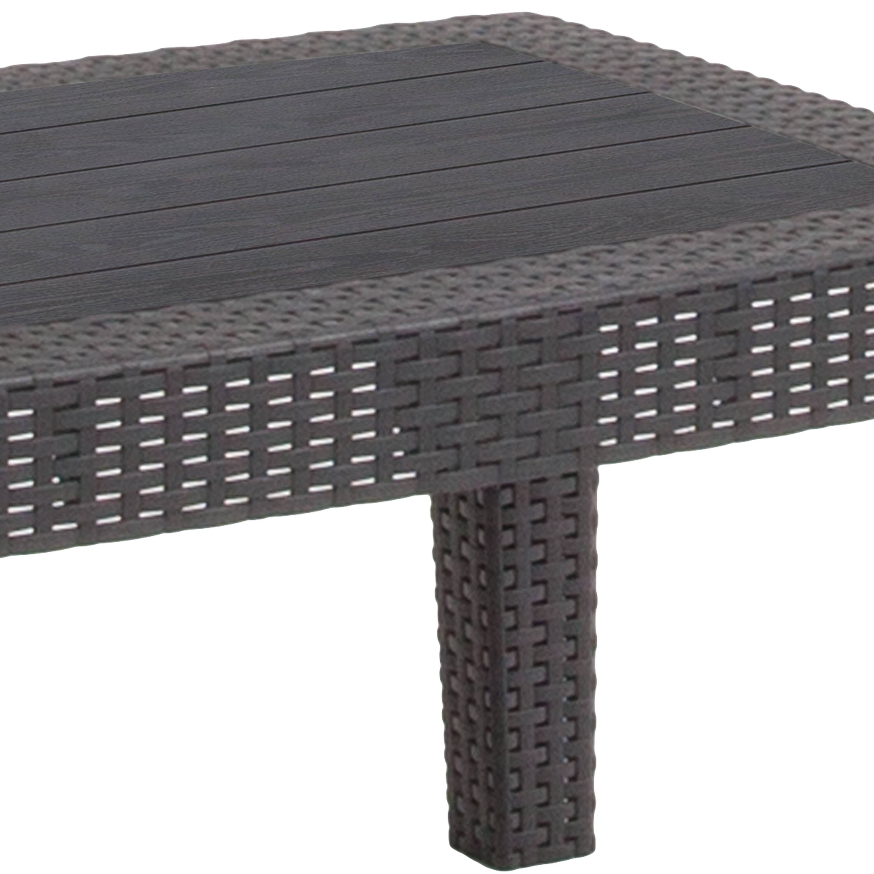 Alt View 7. Emma + Oliver - Outdoor Rattan Coffee Table - Dark Gray.