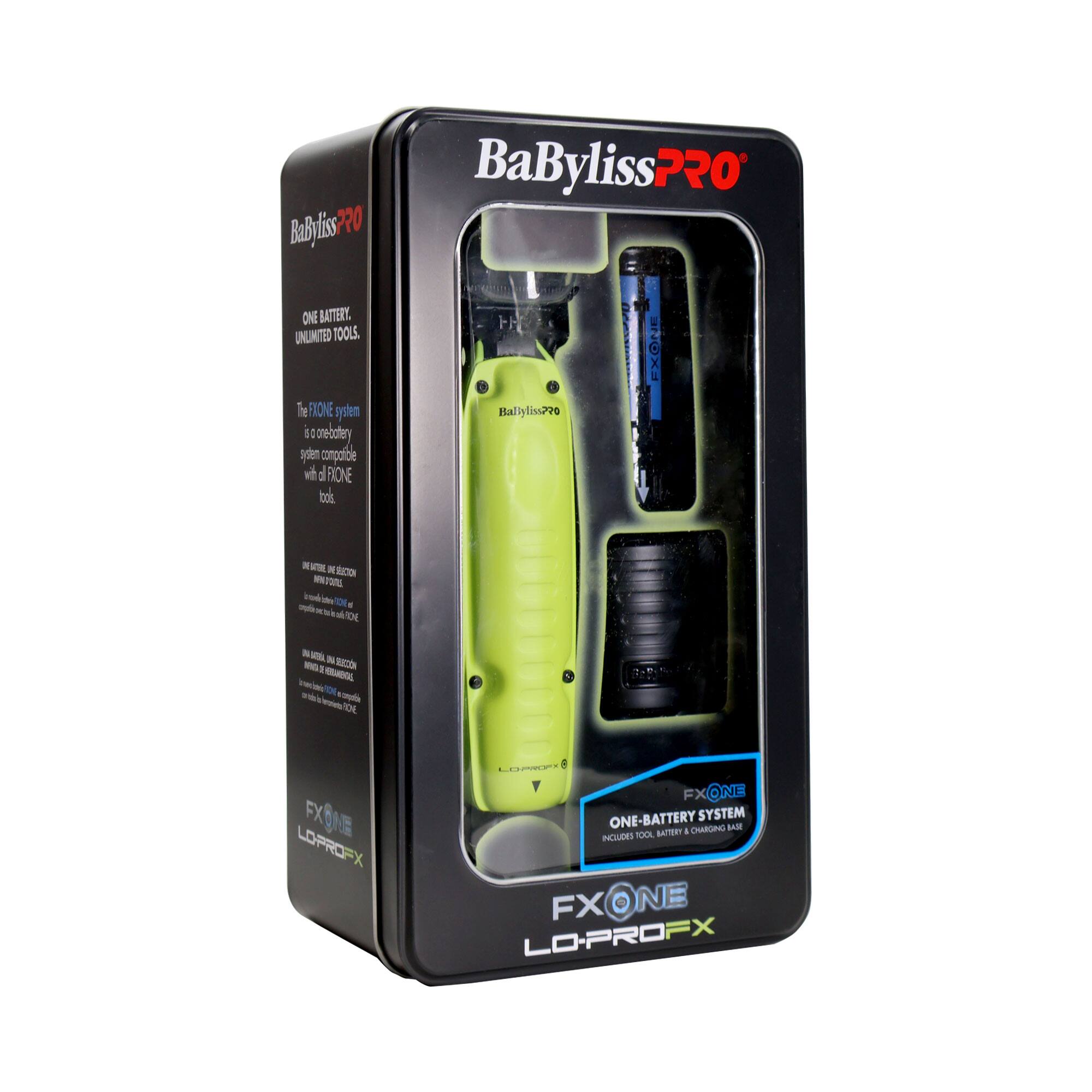 BaBylissPRO Babyis-P0 ONE BATTERY, UNLIMITED TOOLS. The FXONE system is a one-battery system compatible with all FXONE tools. FXONE ONE-BATTERY SYSTEM INCLUDES TOOL, BATTERY & CHARGING BASE. FXONE LO-PROFX