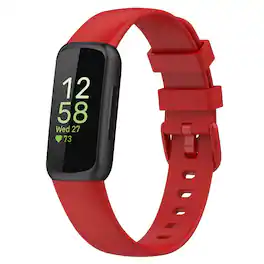 StrapsCo - Active Band Silicone Rubber Watch Strap For Fitbit Inspire 3 (Medium-Long) - Red