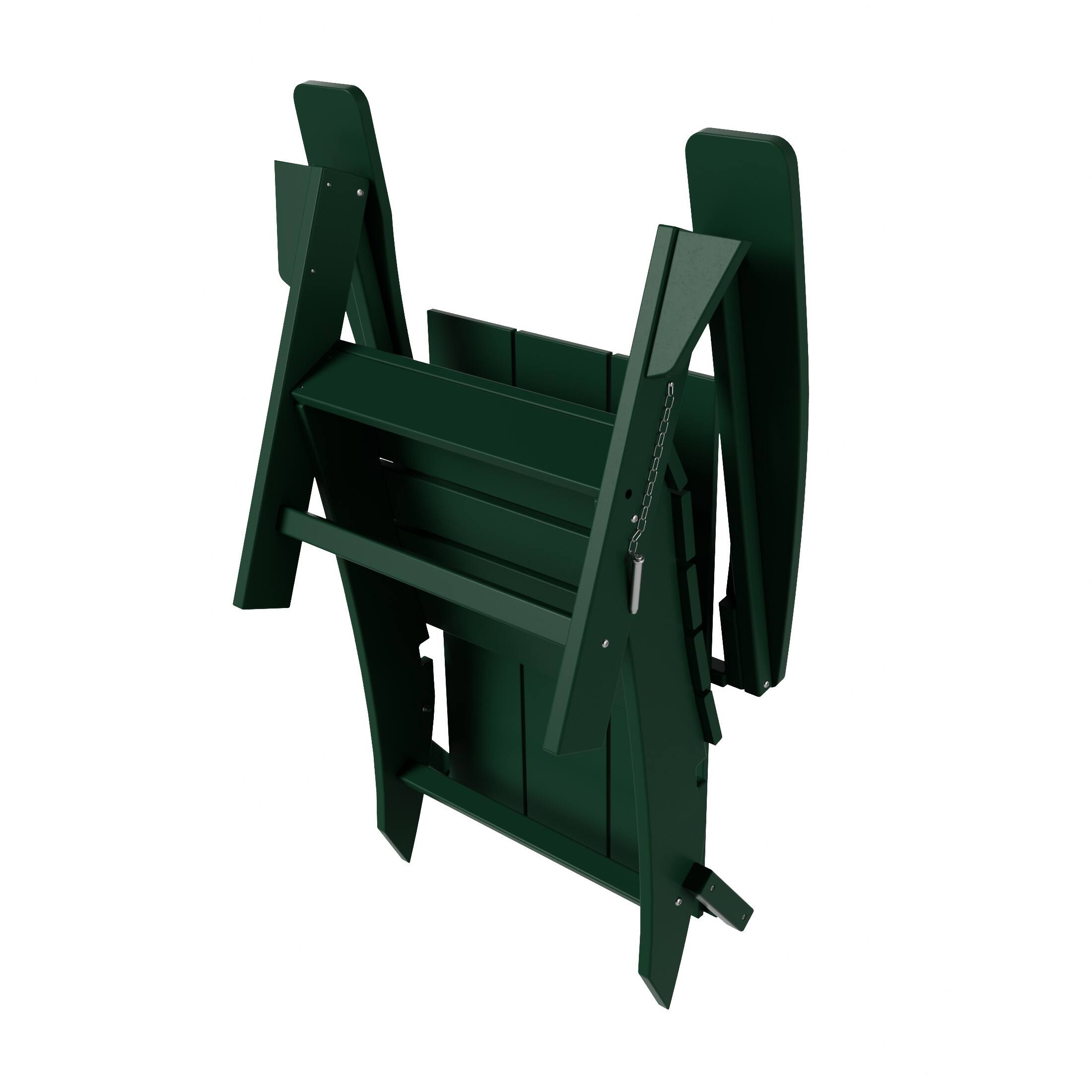 Alt View 4. WestinTrends - WestinTrends Ashore Outdoor HDPE Modern Folding Adirondack Chair - Dark Green.