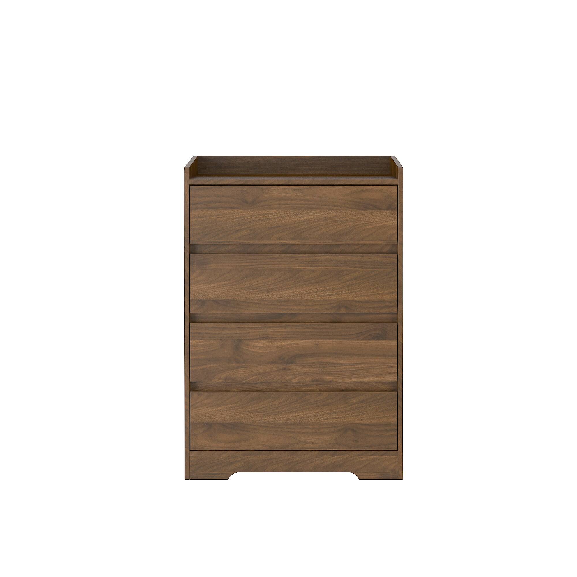 Alt View 3. Forest'nSky - Brown Wood 4 drawer 25.59 in. Wide Chest of Drawers with Sturdy Frame for Living Room - Brown.