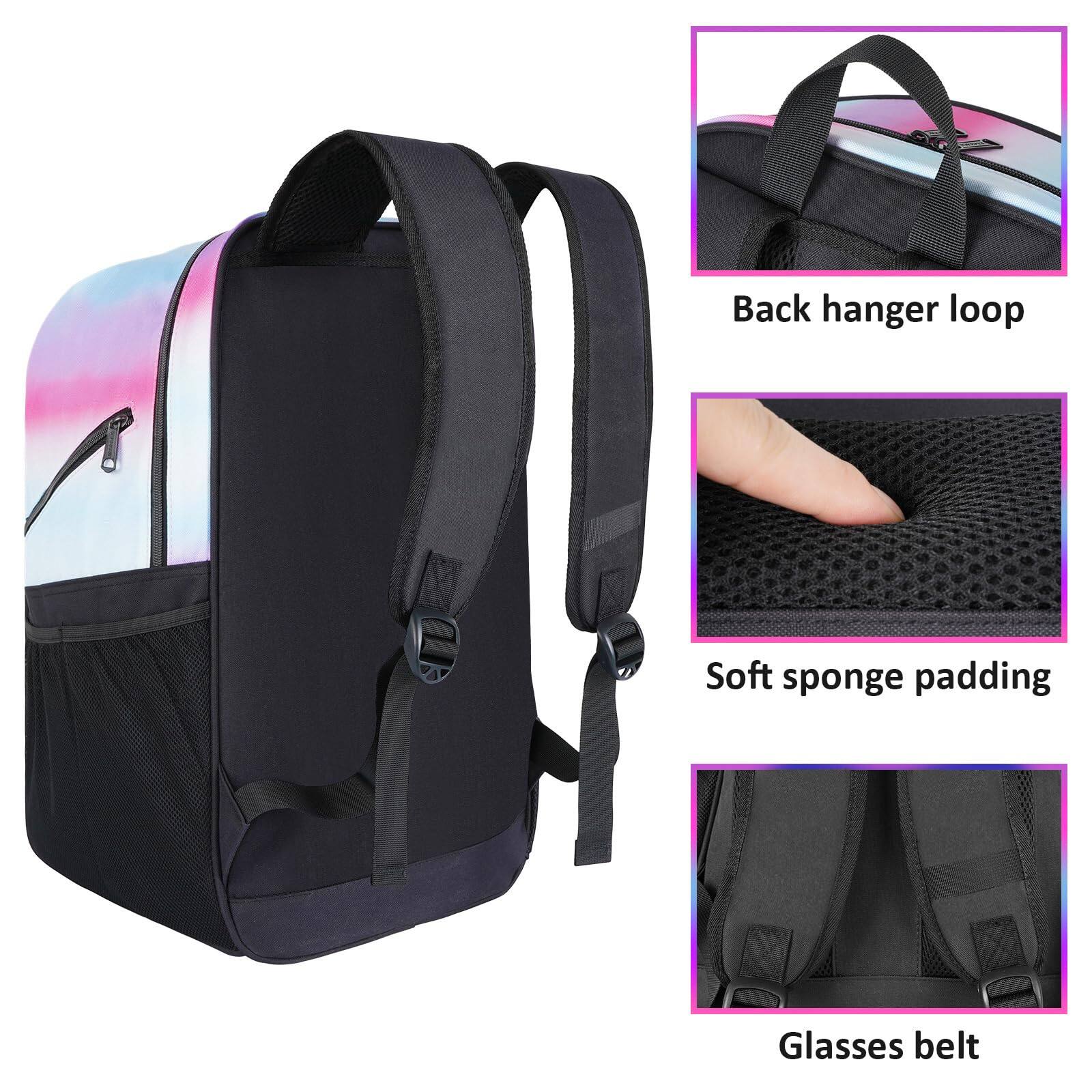 Back hanger loop  
Soft sponge padding  
Glasses belt