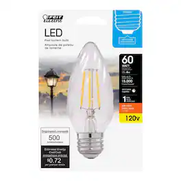 FEIT ELECTRIC - Feit F15 E26 (Medium) Post Lantern LED Bulb Soft White 60 Watt Equivalence 1 pk