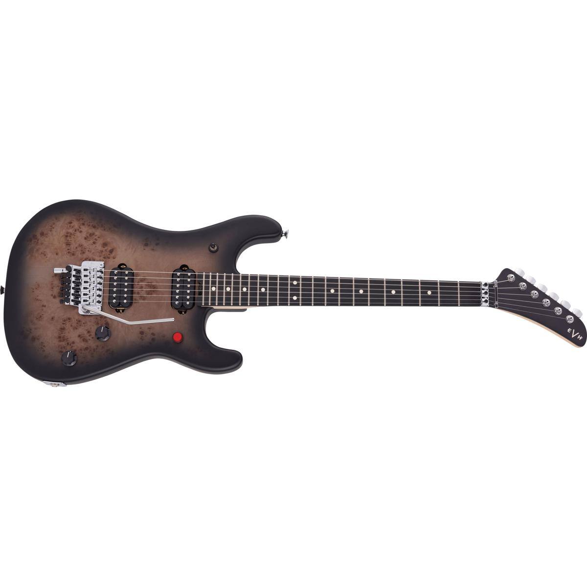 Alt View 3. EVH - EVH 5150 Series Deluxe Poplar Burl Electric Guitar, Ebony Fingerboard, Black Burst.