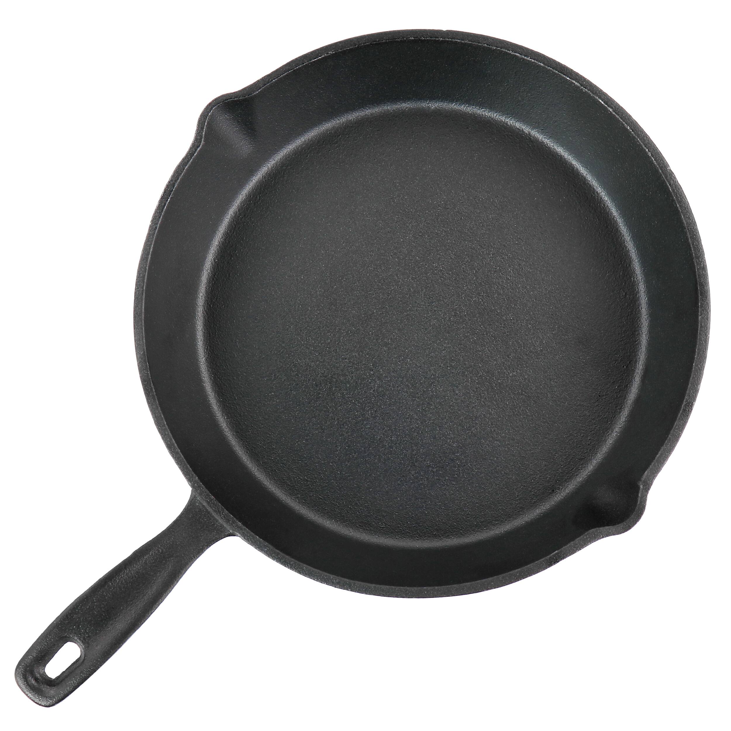 Alt View 2. Oster - Oster Castaway 3 Piece Cast Iron Pre-Seasoned Frying Pans - Black.