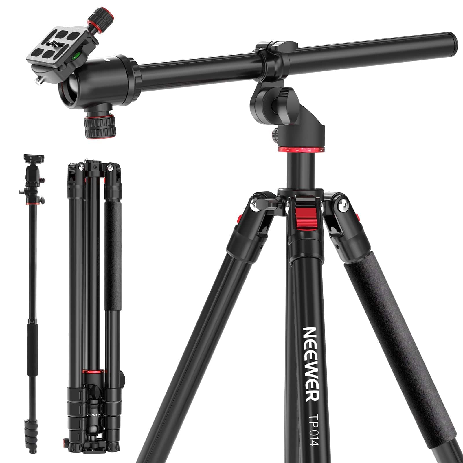 Neewer - Basics Overhead Tripod, 76", Arca QR, 17.6lb - Black