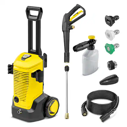 Front. Karcher - K 5 Foam Cannon 2000 PSI Electric Pressure Washer with Aluminum Pump, Turbo Nozzle and Foam Cannon for Vehicle Cleaning.