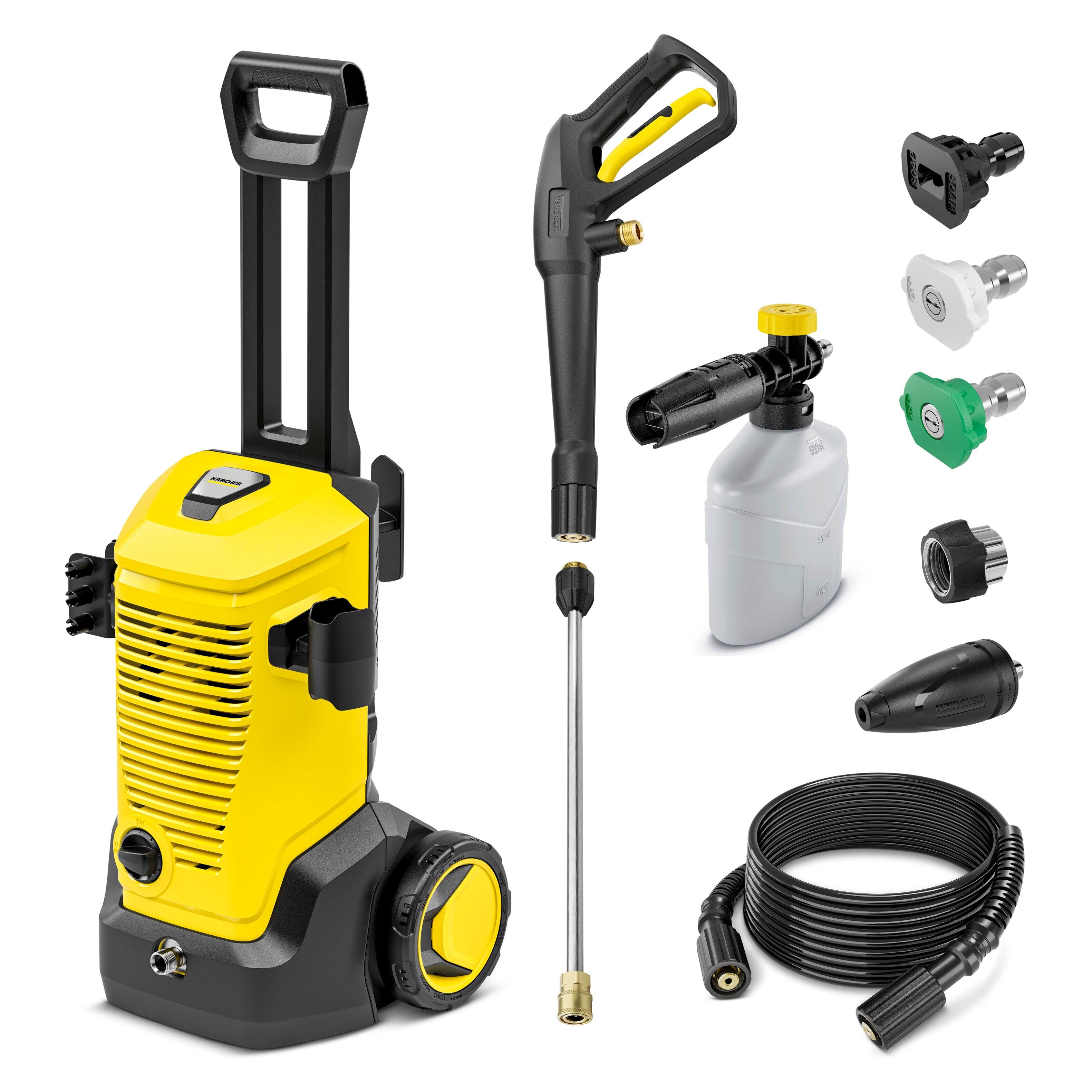 Front. Karcher - K 5 Foam Cannon 2000 PSI Electric Pressure Washer with Aluminum Pump, Turbo Nozzle and Foam Cannon for Vehicle Cleaning.