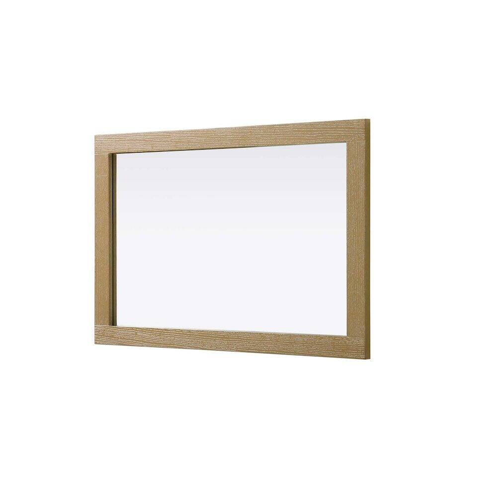 Back. Elegant Kitchen and Bath - Noah Wooden Rectangle Mirror 24 x 36 in Linen Oak - Linen Oak.