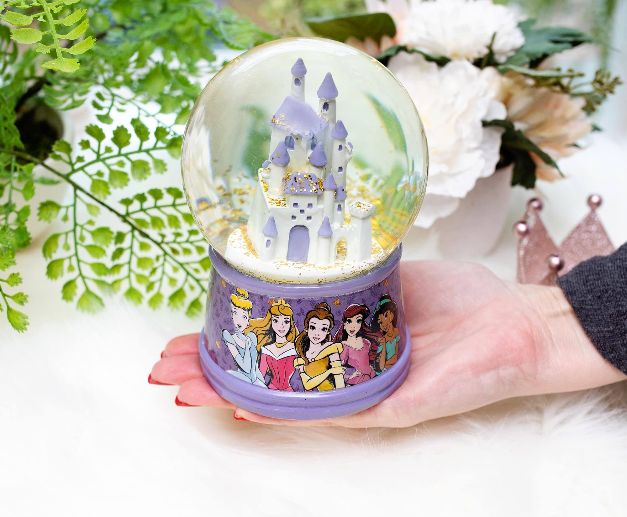 Alt View 5. Disney - Disney Princess Castle Light-Up Snow Globe | 6 Inches Tall - Purple.