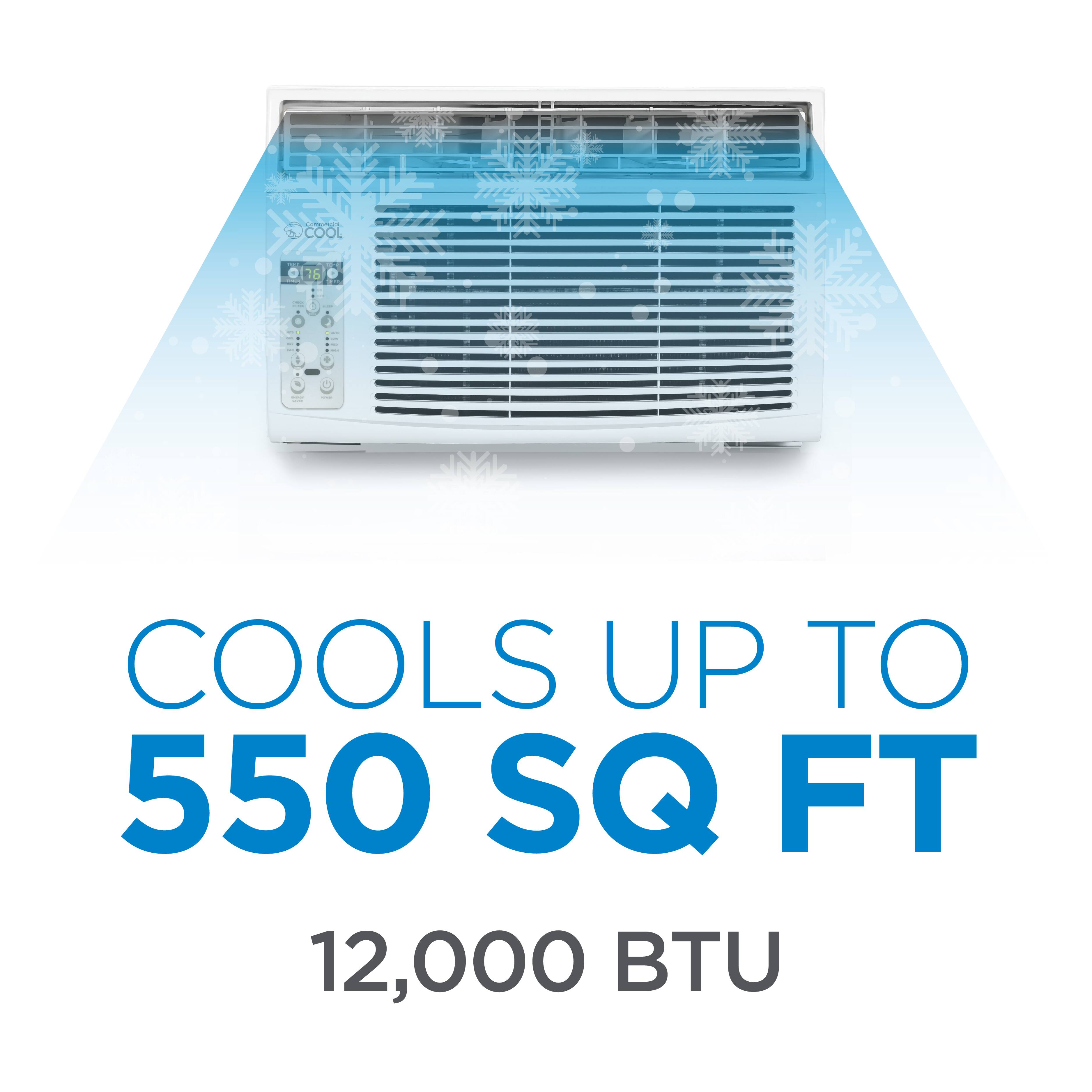 COOLS UP TO  
550 SQ FT  
12,000 BTU