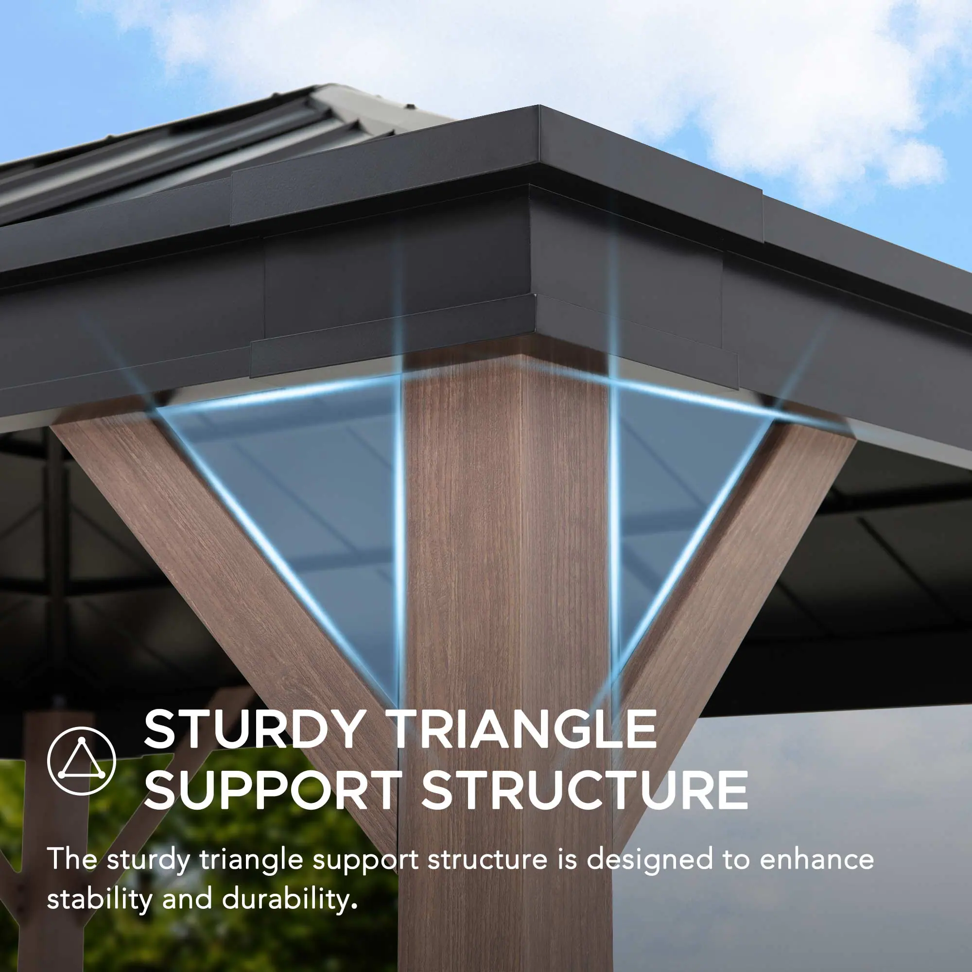 STURDY TRIANGLE SUPPORT STRUCTURE  
The sturdy triangle support structure is designed to enhance stability and durability.