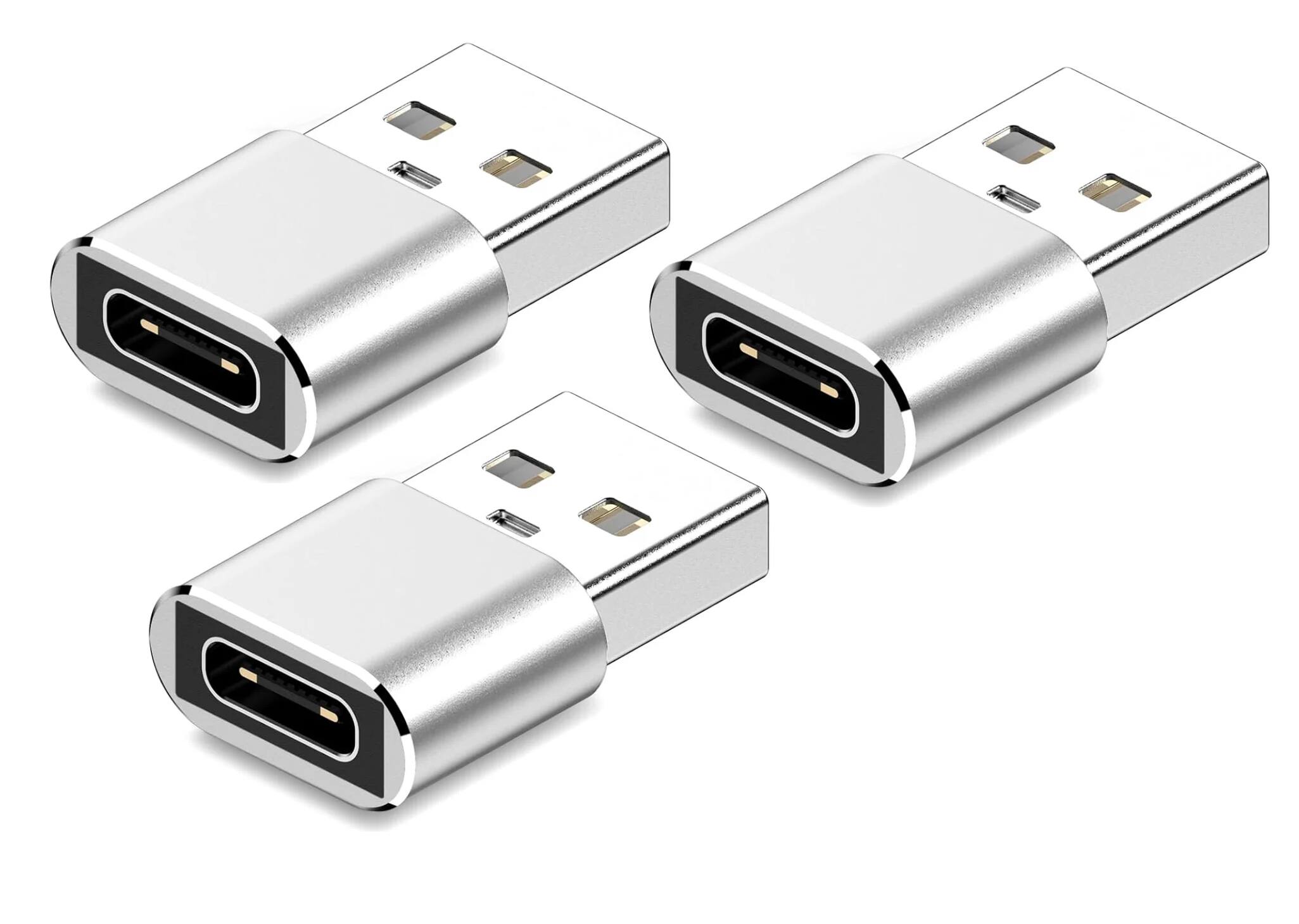 Alt View 3. Entronix - Entronix USB-A to USB-C Adapter - 3-Pack for Seamless Connectivity with iPhone, Android, and Laptops - Black.