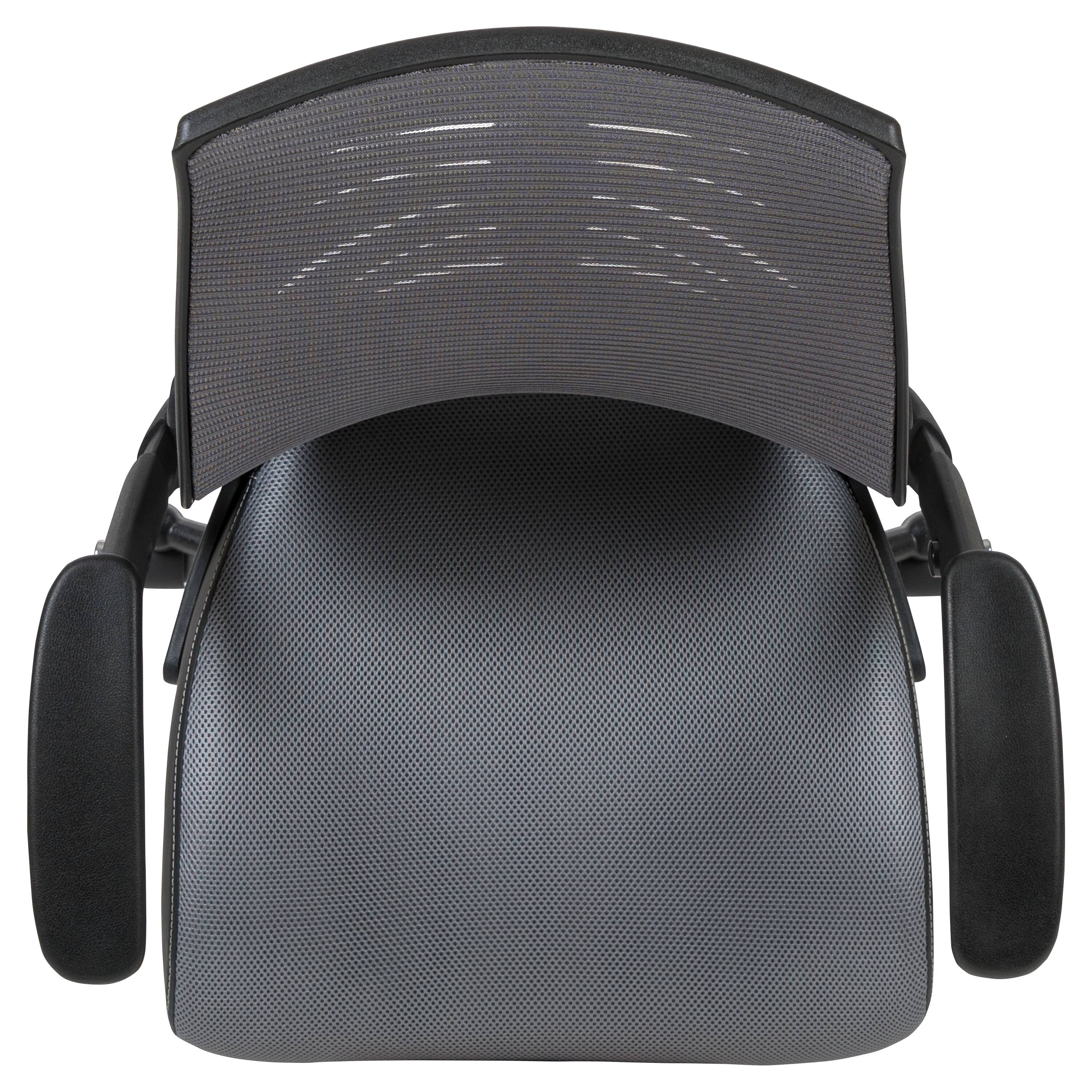 Alt View 8. Emma + Oliver - High Back Mesh Ergonomic Drafting Chair with Adjustable Flip-Up Arms - Dark Gray.